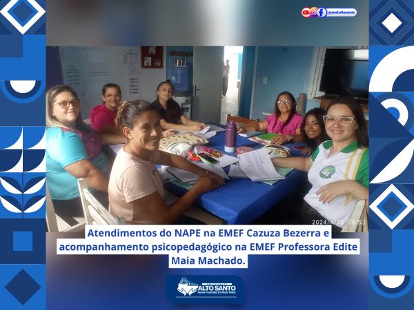 ATENDIMENTOS DO NAPE NA EMEF CAZUZA BEZERRA E ACOMPANHAMENTO PSICOPEDAGÓGICO NA EMEF PROFESSORA EDITE MAIA MACHADO